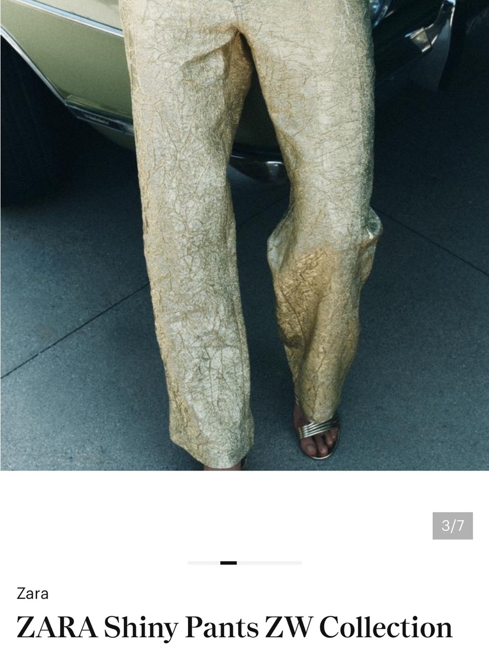 Zara Metallic Gold Wide-Leg Pants